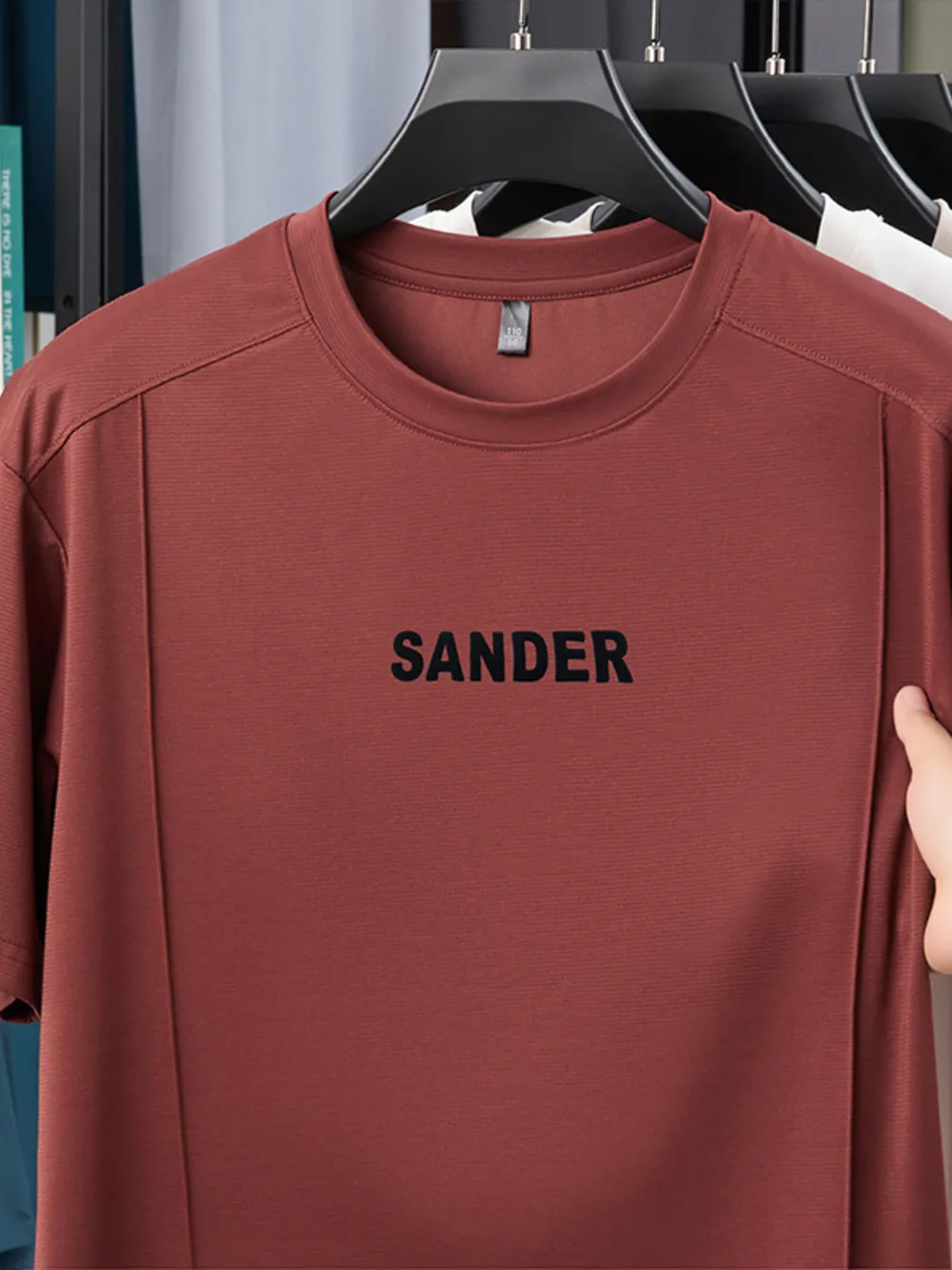 Men's Plus Size Letter Round Neck Short Sleeve T-Shirt, image 7