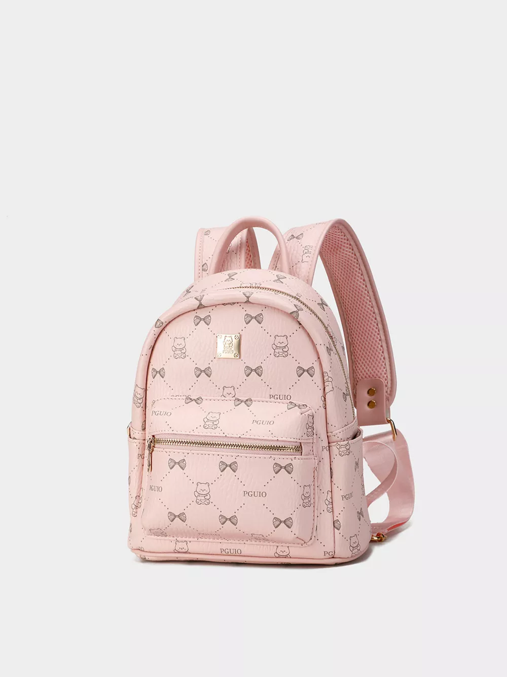 Bear Print PU Leather Backpack Bag, image 4