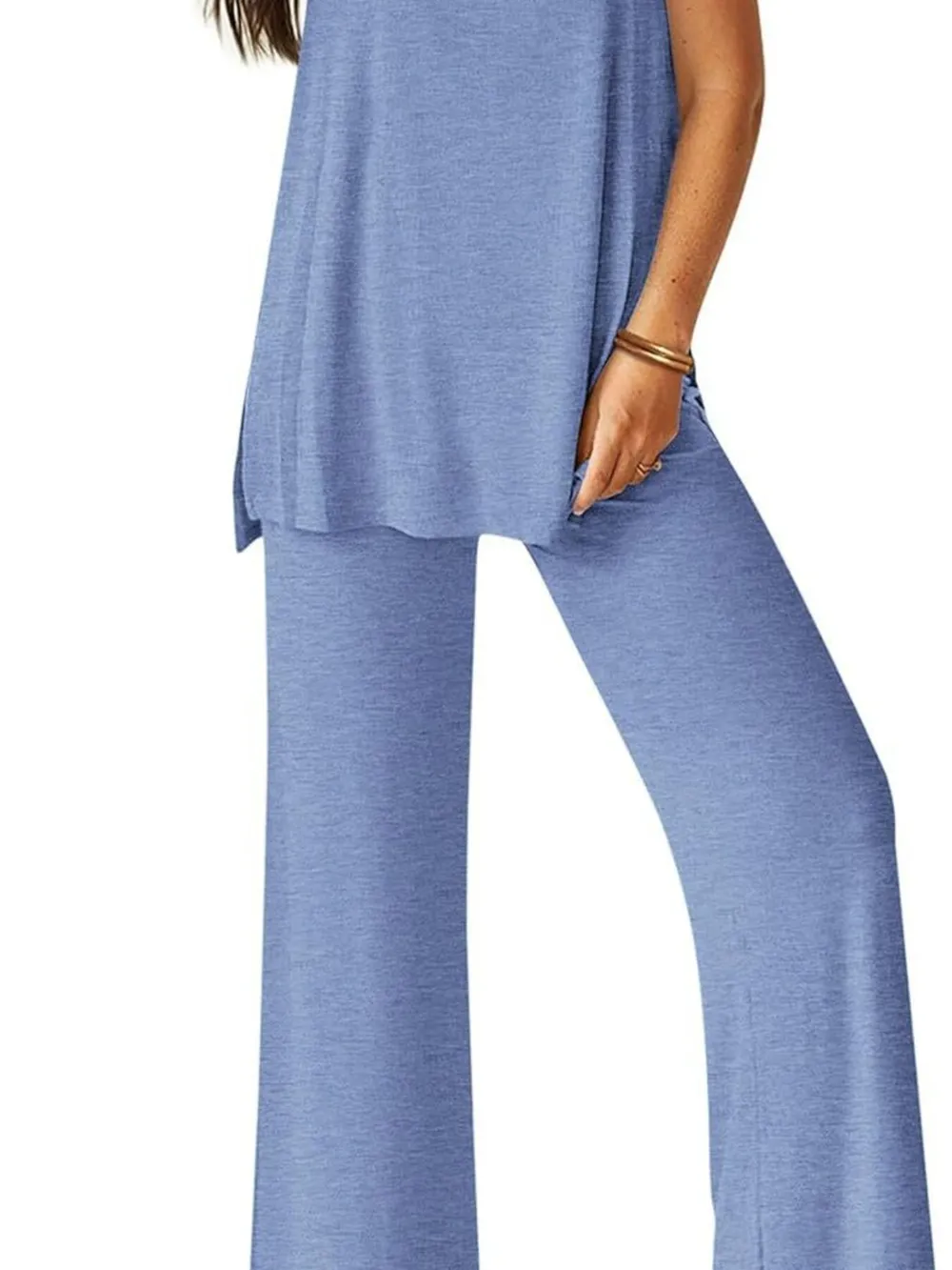 Round Neck Tank and Pants Set, image 8