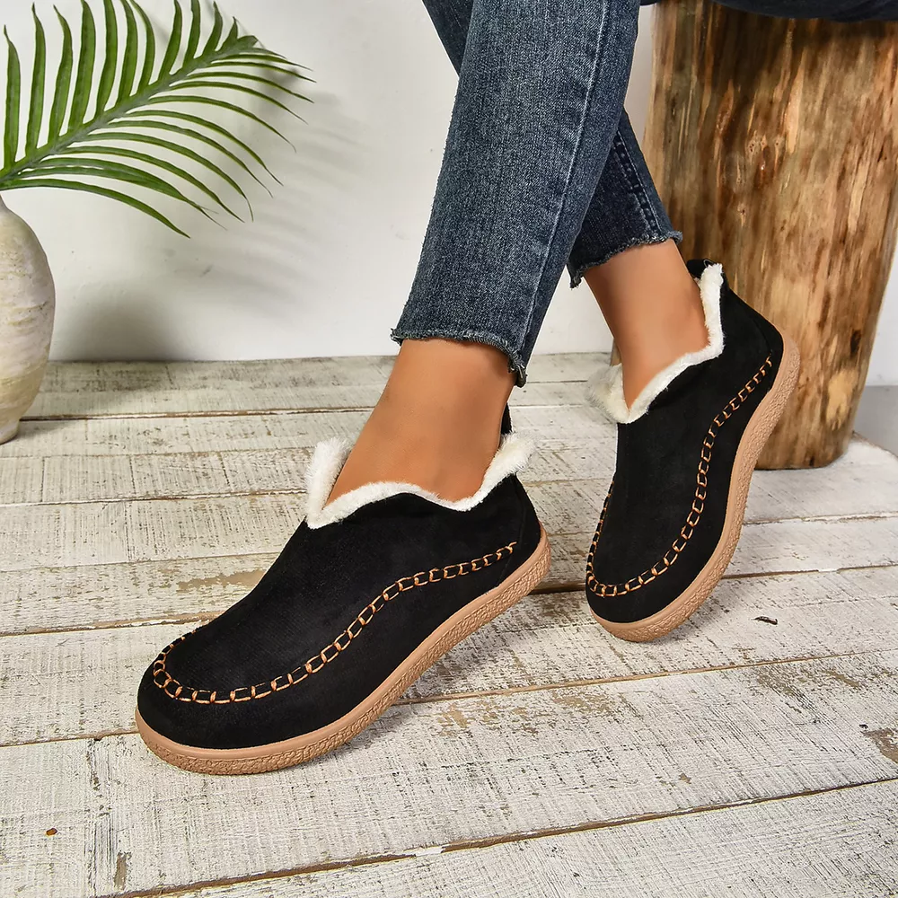Round Toe Plush Lined Shoes, image 9