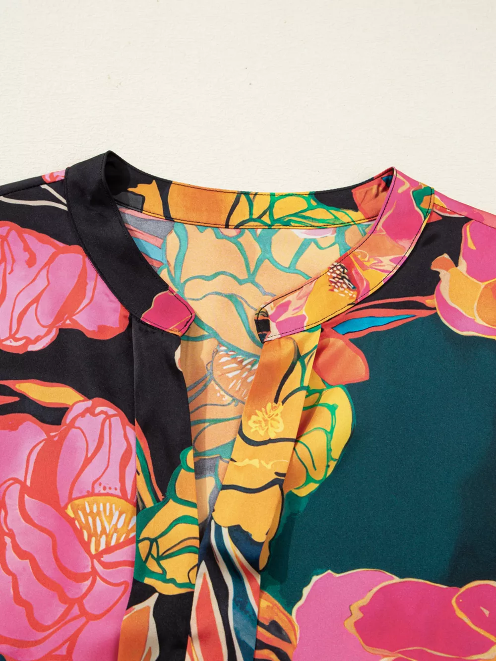 Floral Print Smocked Cuffs Puff Sleeve Blouse, image 8