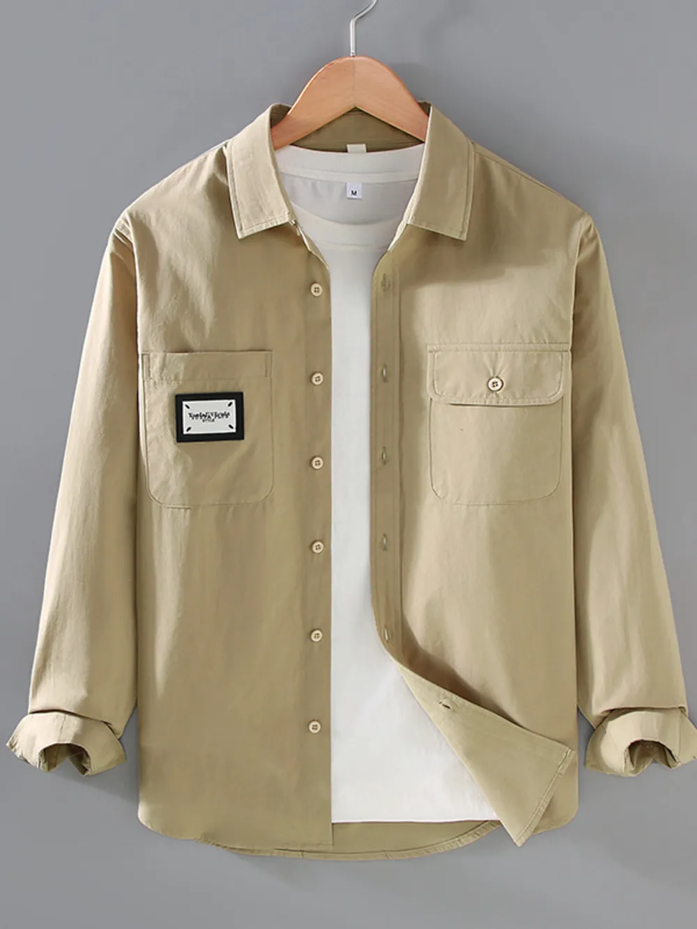 Men's Plus Size Button Up Long Sleeve Shirt, image 3