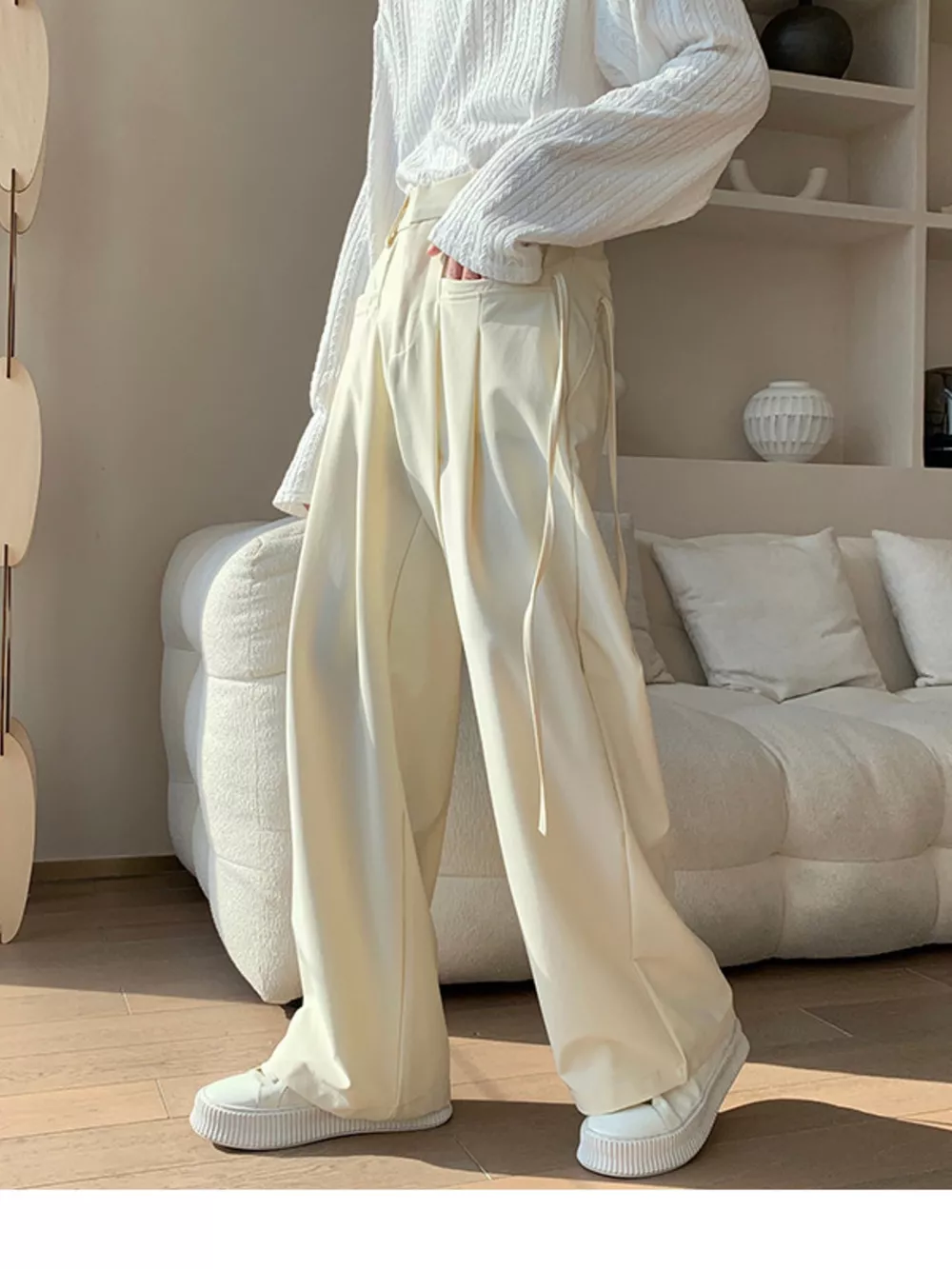 Men's Full Size Wide Leg Pleated Casual Pants Plus Size, image 4