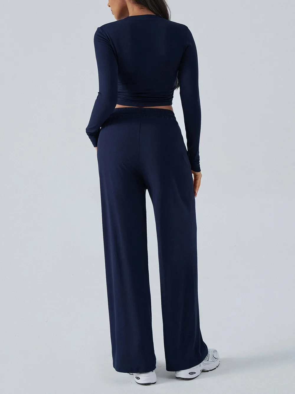 Round Neck Long Sleeve Top and Pants Set, image 11