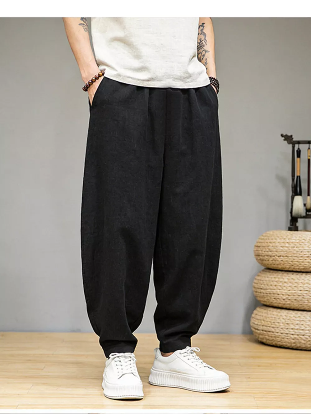 Men's Plus Size Loose Fit Pants with Pockets, image 4