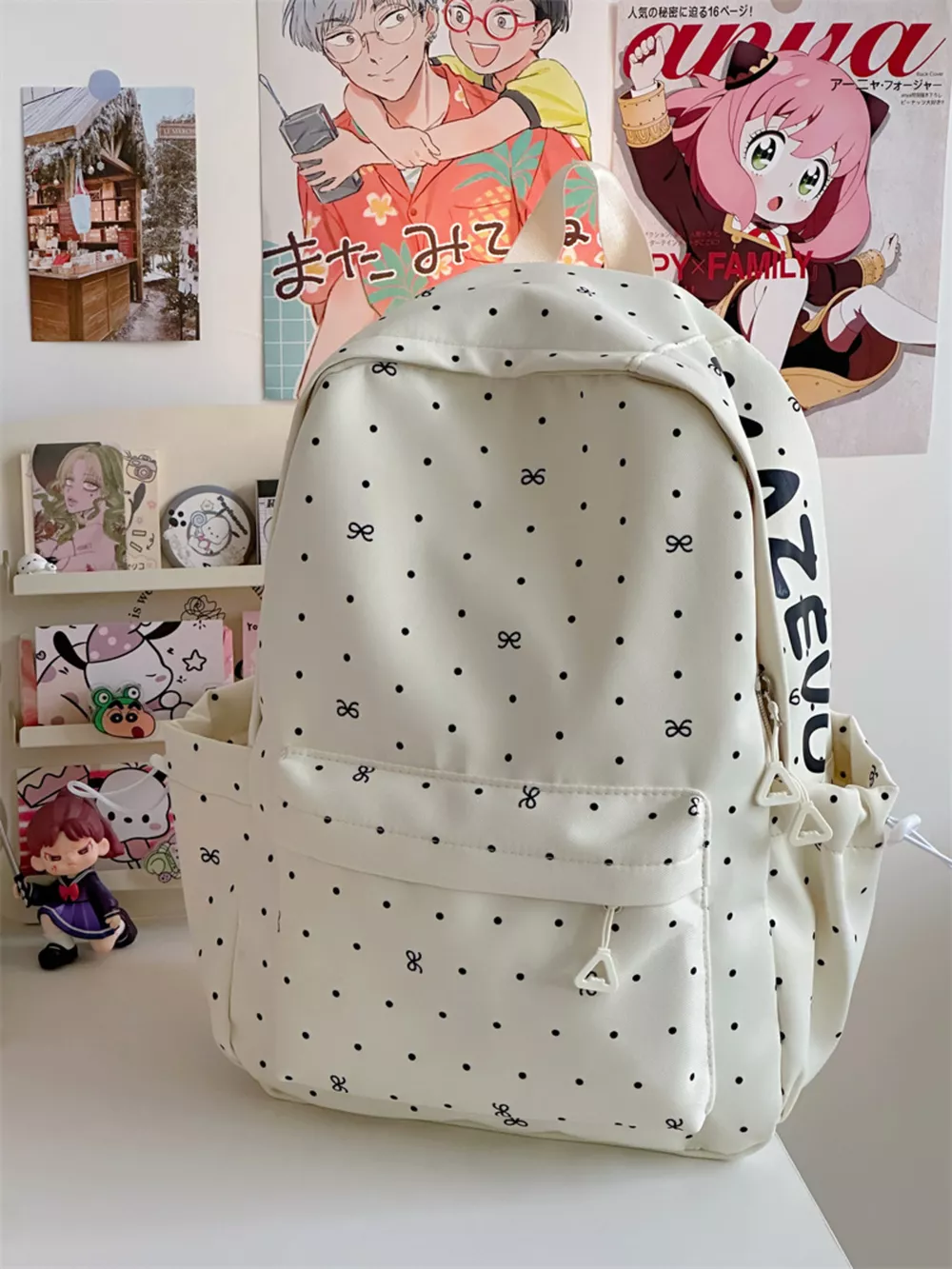 Polka Dot Bowknot Backpack Bag, image 4