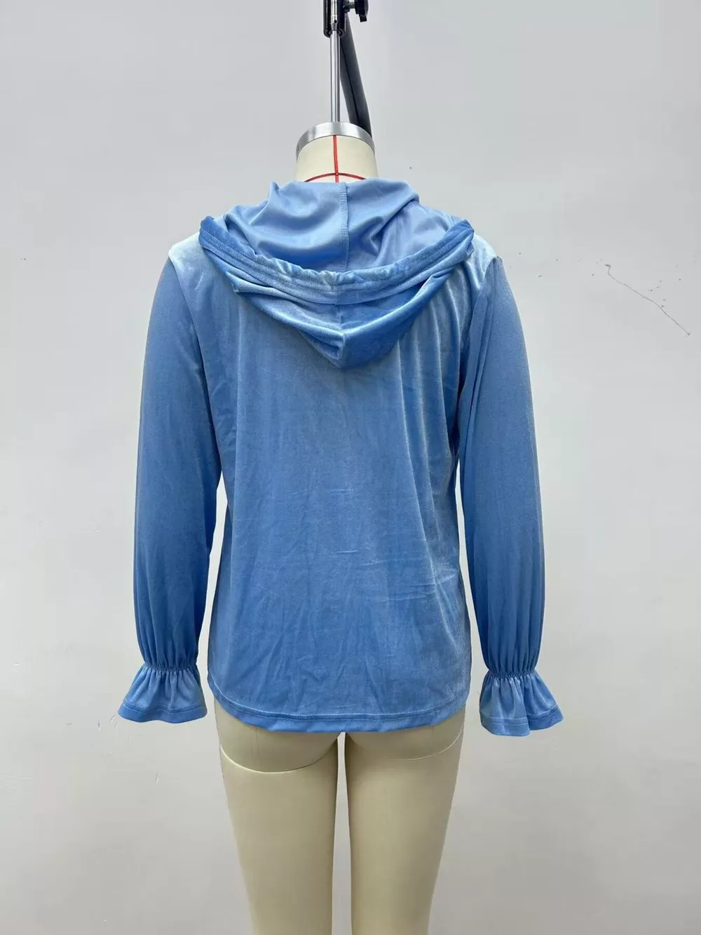 Full Size Velvet Button-Down Hooded Outerwear Plus Size, image 7