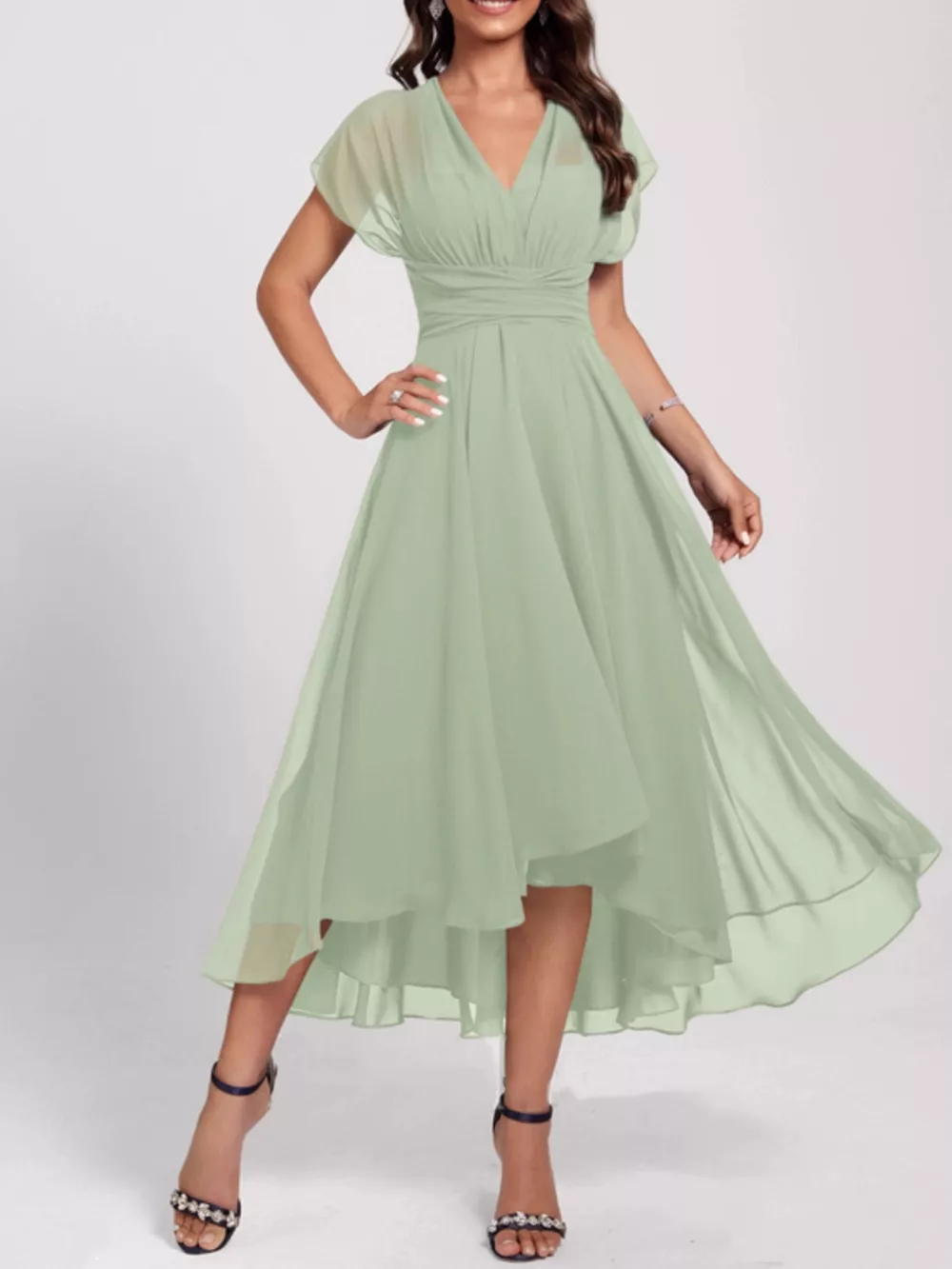 Ruched A-Line Midi Dress, image 11