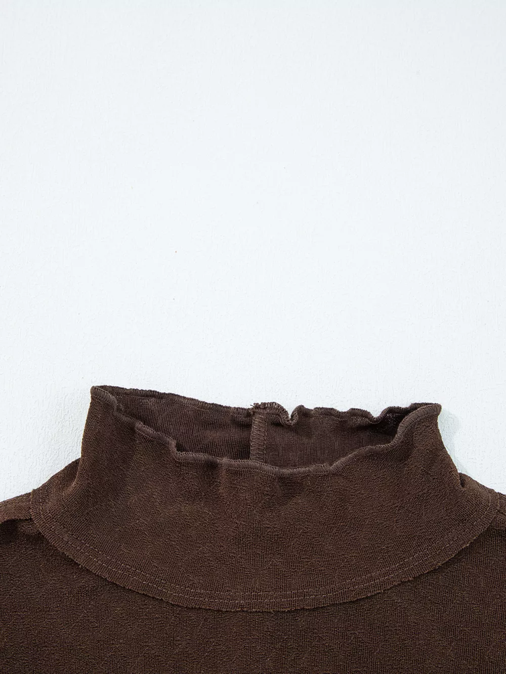 Lettuce Trim Raw Seam Patchwork Jacquard Long Sleeve Top, image 9