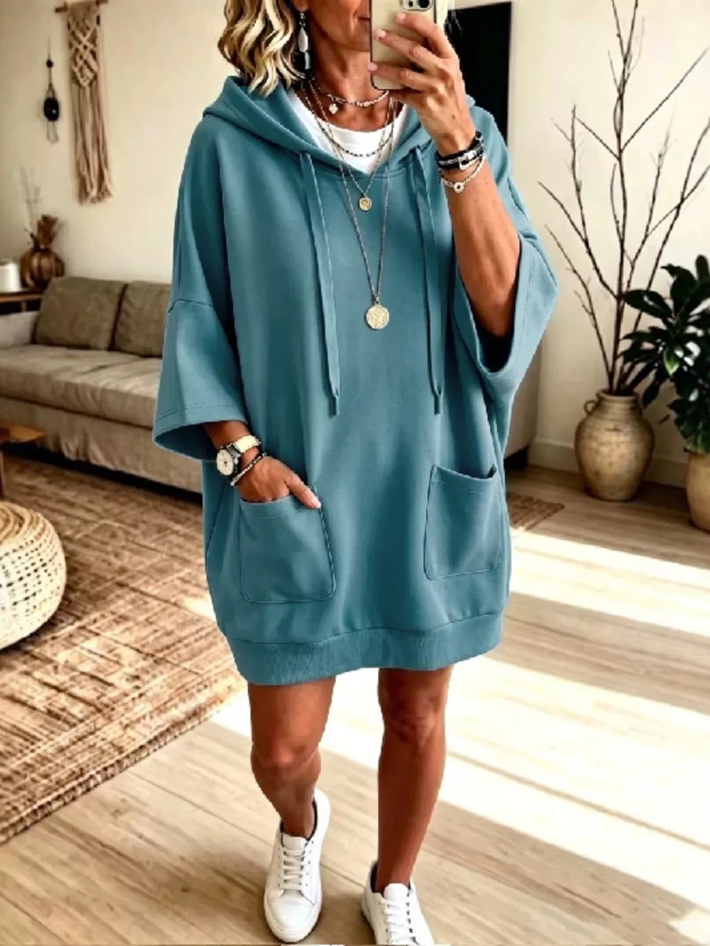 Full Size Drawstring Oversized Front Pockets Oversized Hoodie Plus Size, image 13