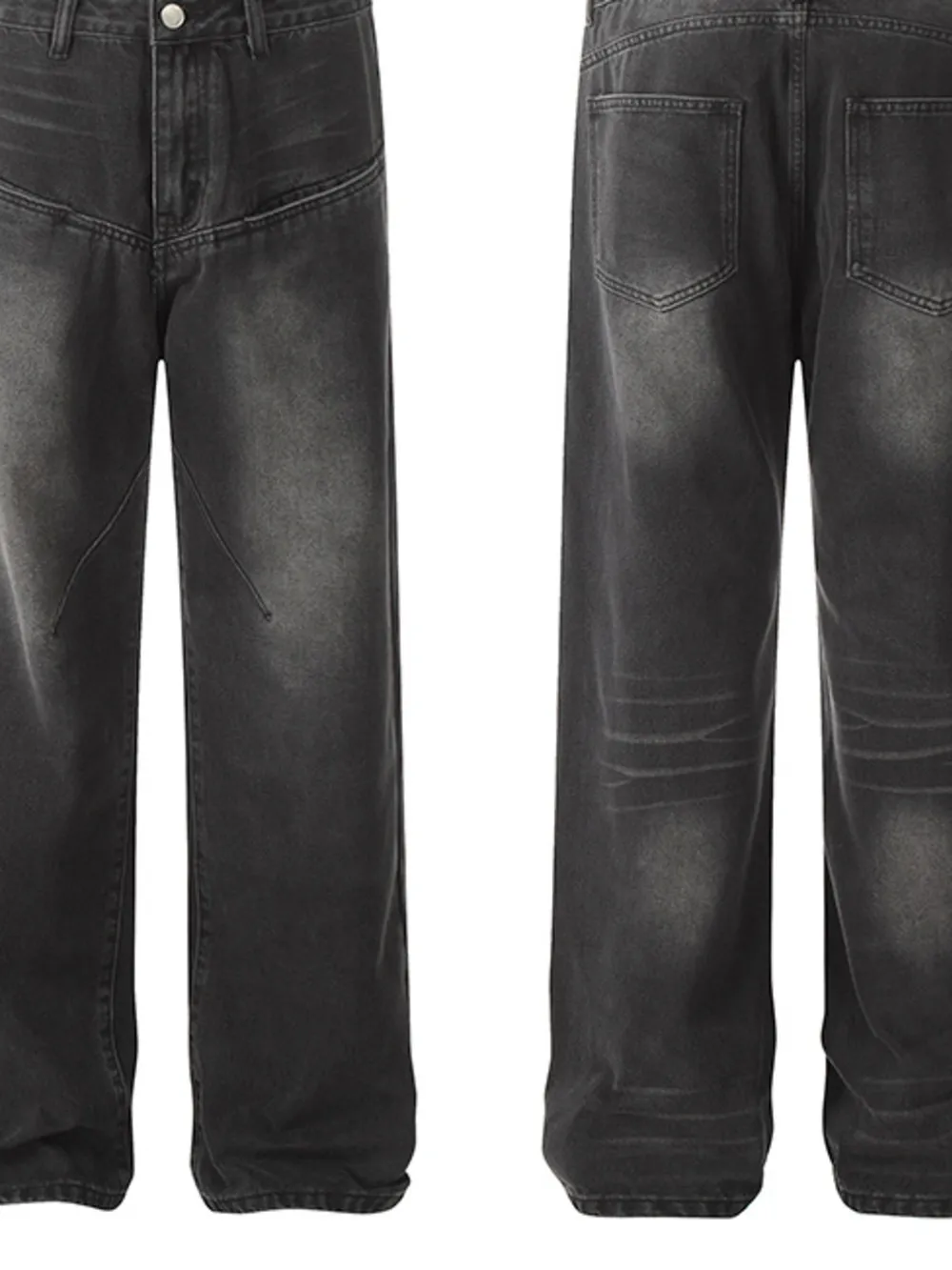 Men's Relaxed Fit Vintage Wash Wide Leg Jeans, image 4
