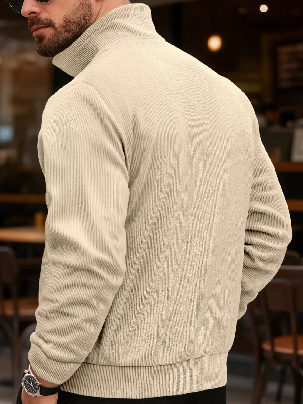 Men's Full Size Casual Corduroy Button-Down Jacket Plus Size, image 8