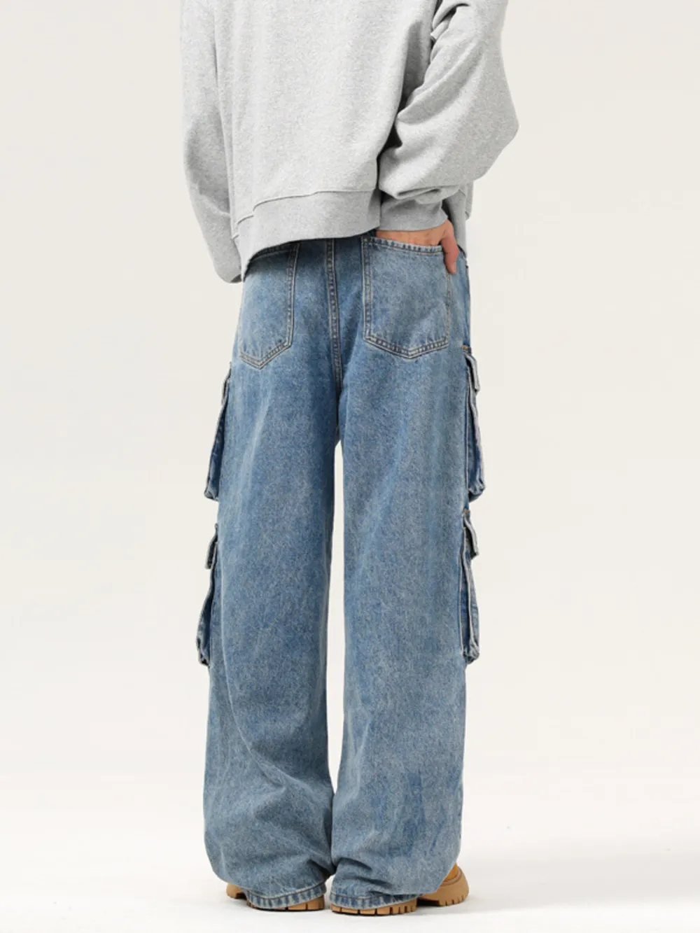 Men's Wash Multi-Pocket Cargo Jeans, image 4
