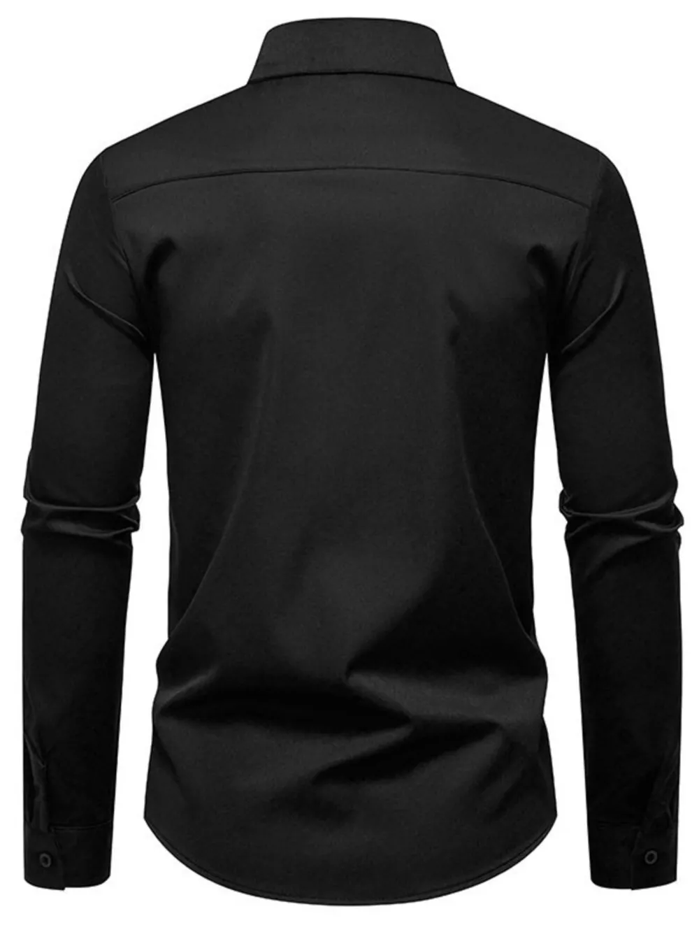 Men's Slim Fit Ruched Long Sleeve Shirt, image 7