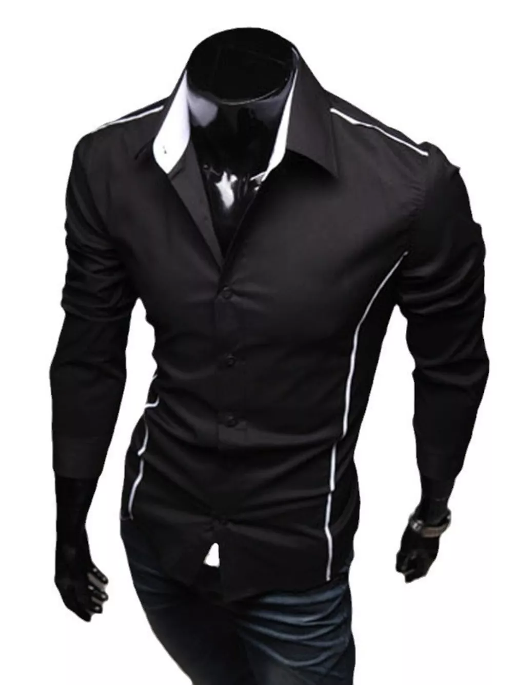 Men's Plus Size Slim Fit Long Sleeve Shirt
