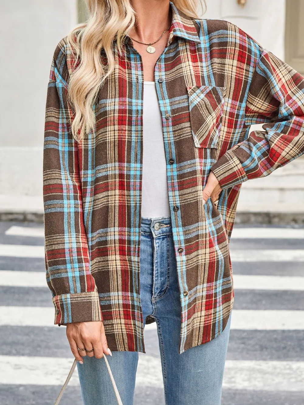 Plaid Button Up Long Sleeve Shirt, image 4