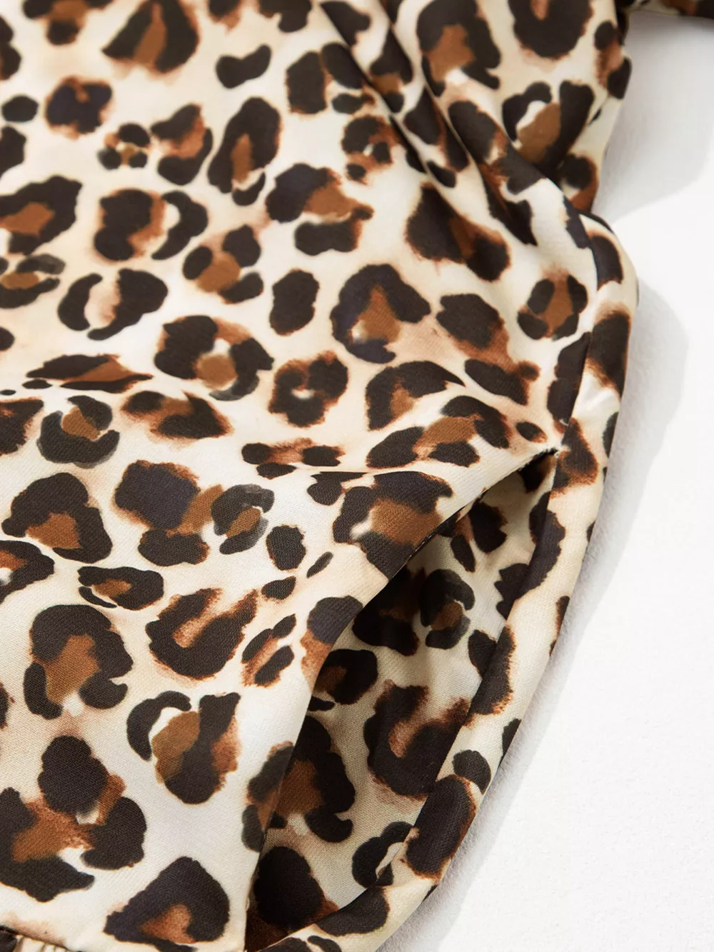 Leopard Print Striped Patchwork 3/4 Sleeve Loose Mini Dress, image 6