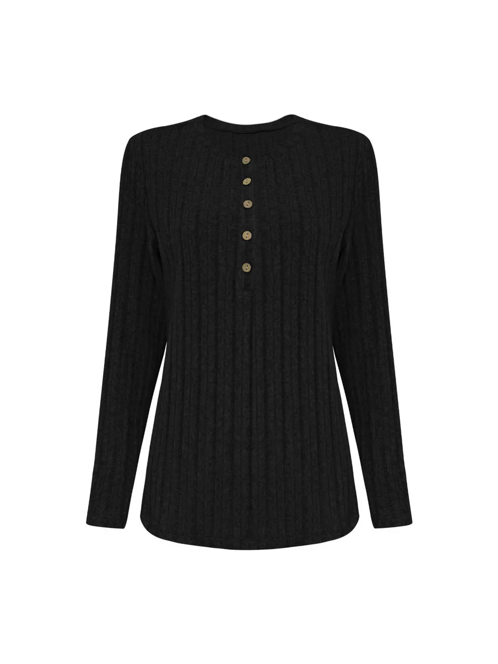Plus Size Ribbed Knit Button-Front Top and Pants Set, image 5