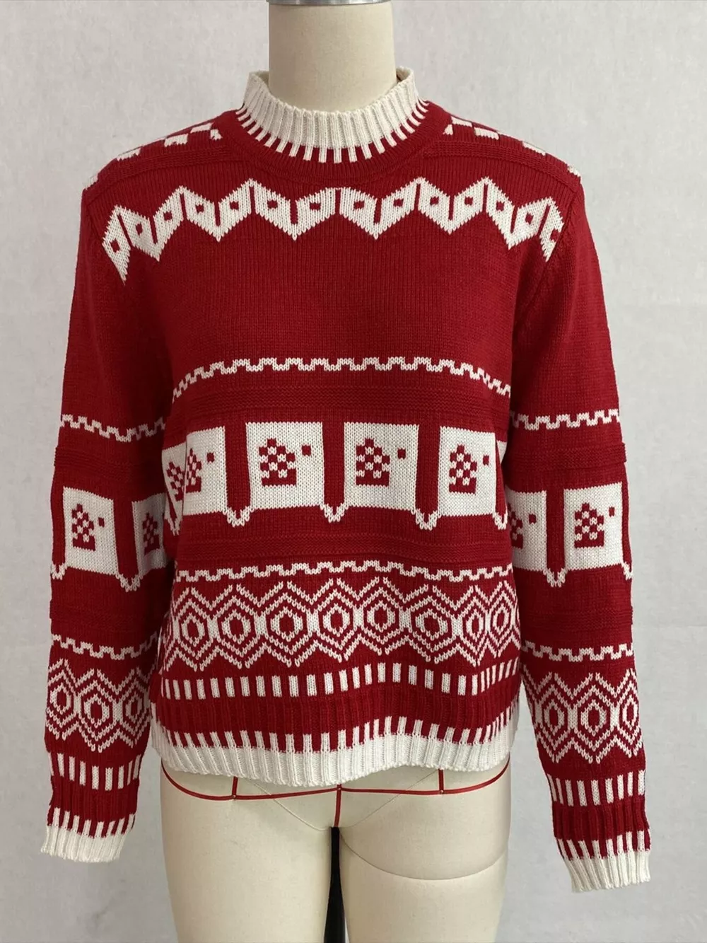 Christmas Festive Fair Isle Patterned Crew Neck Sweater, image 6