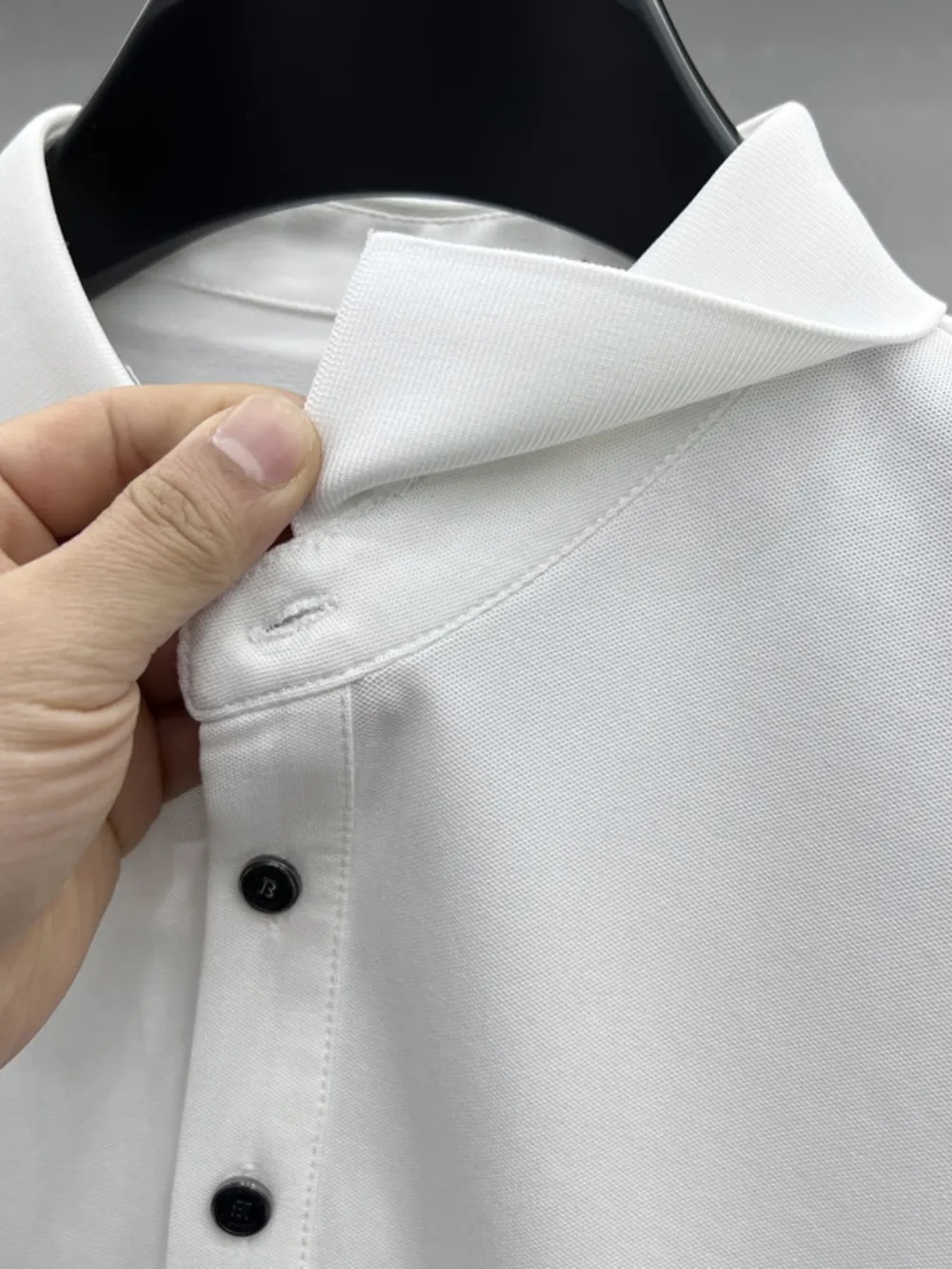 Men's Plus Size Button Detail Short Sleeve Polo, image 5