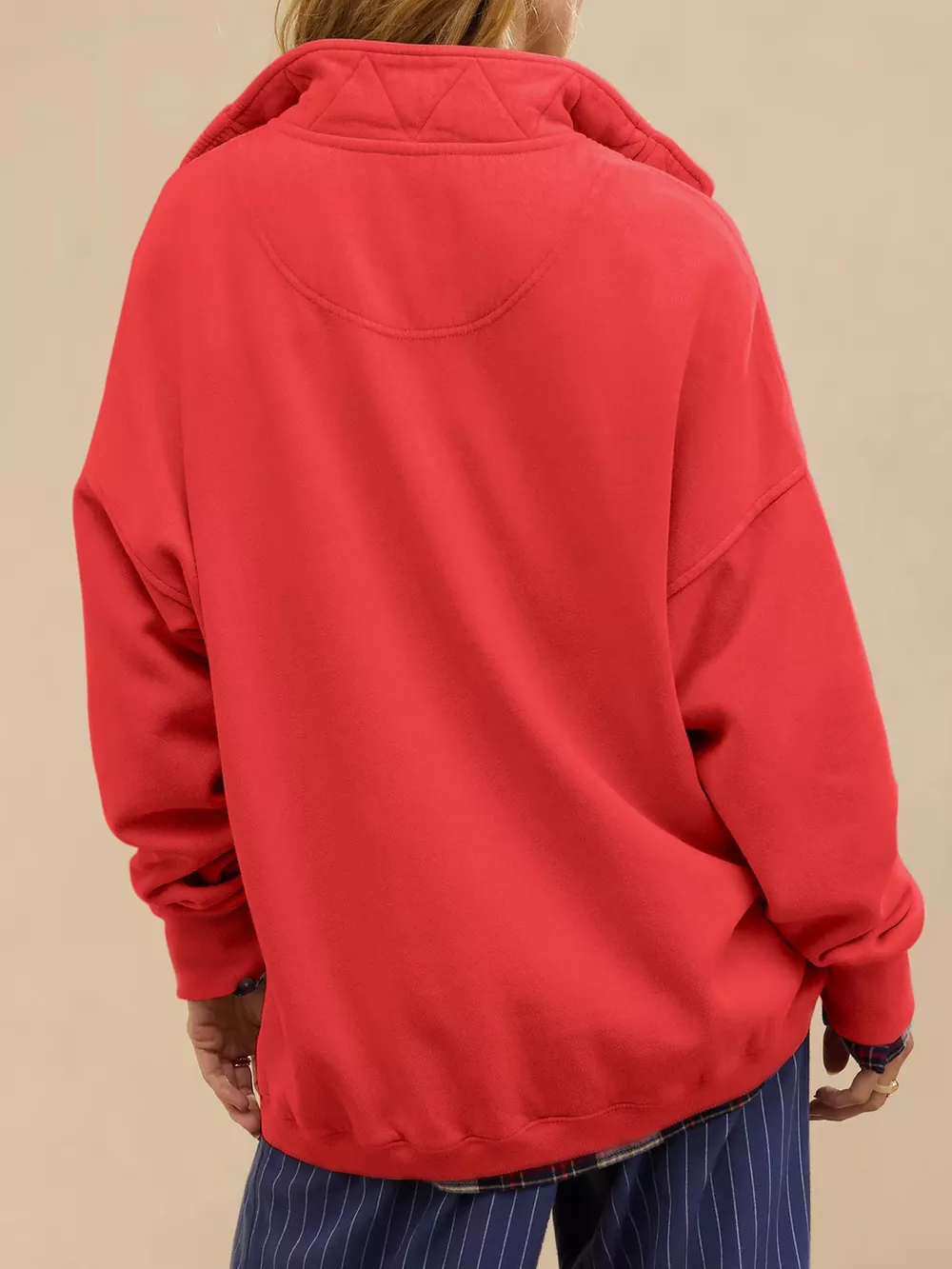 Half Snap Dropped Shoulder Sweatshirt, image 18