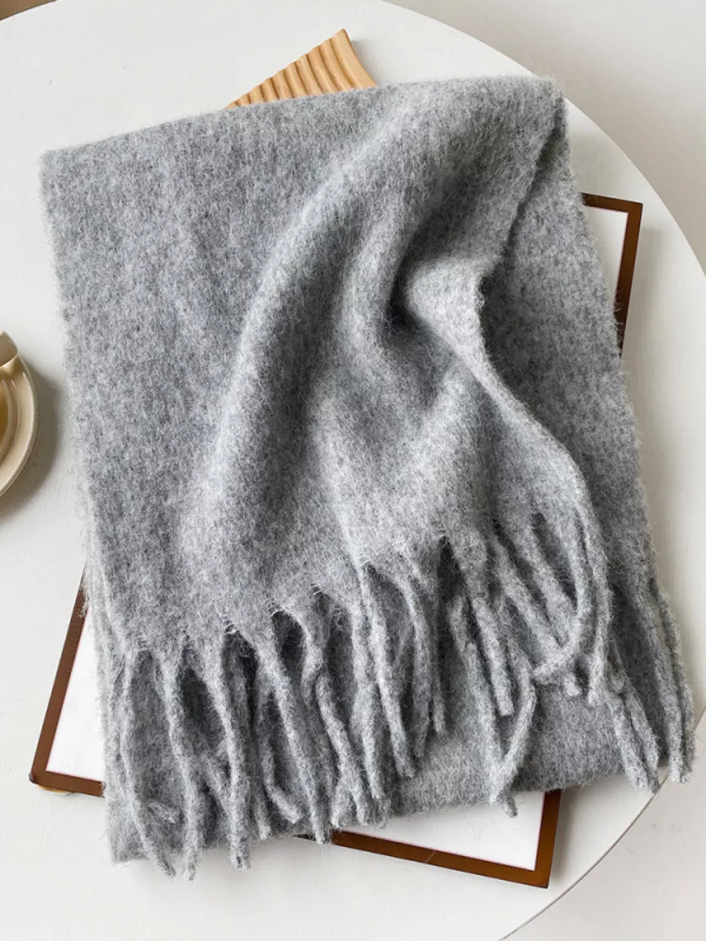 Fringe Solid Color Scarf, image 8