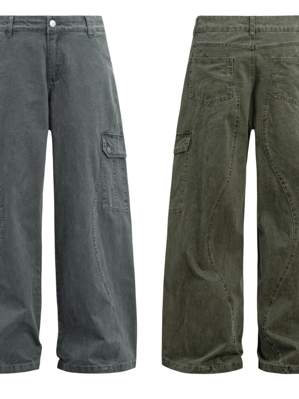Men's Wide Leg Cargo Pants, image 3