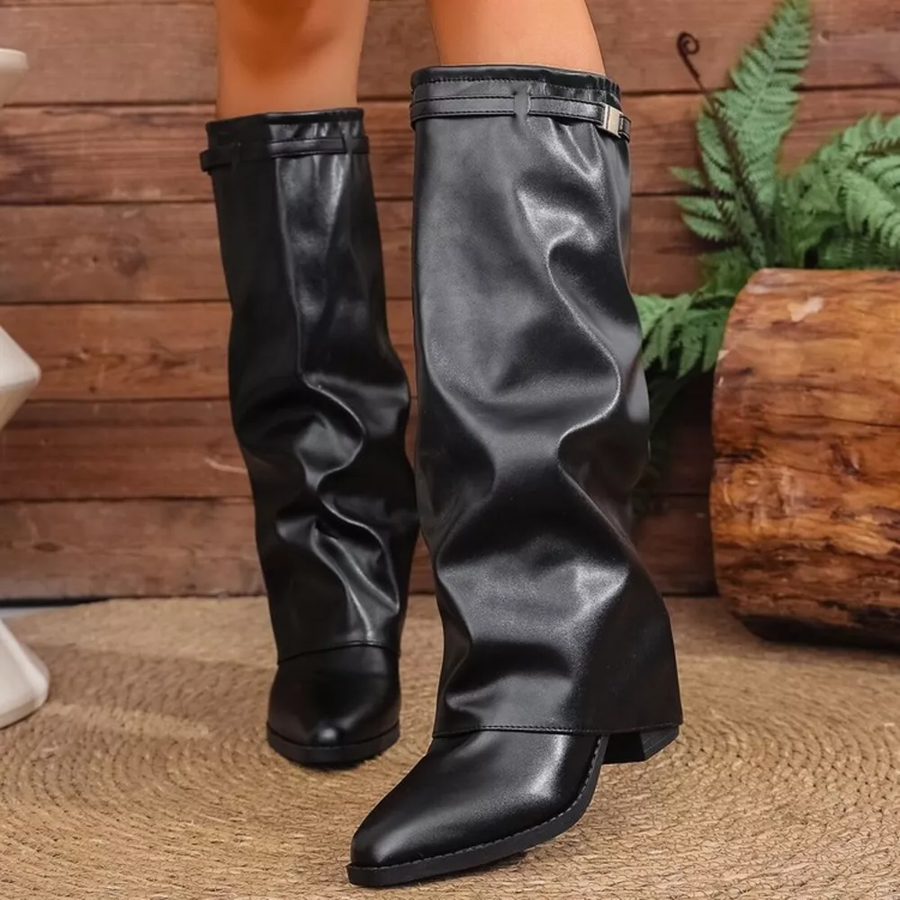 Point Toe Block Heels Boots, image 7