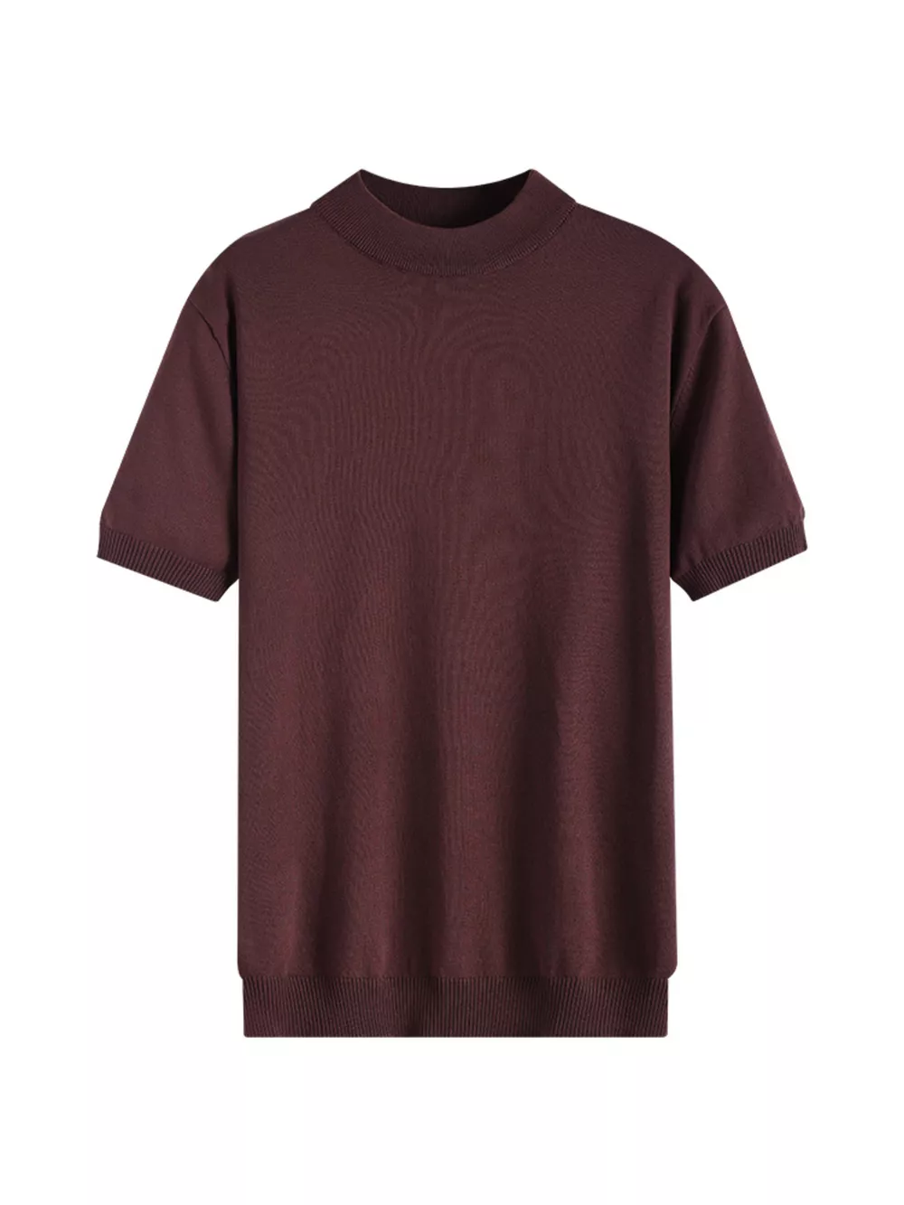 Men's Plus Size Mock Neck Knitted T-Shirt, image 13