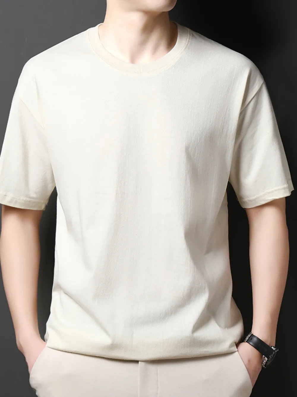 Men's Full Size Round Neck Half Sleeve T-Shirt Plus Size, image 6