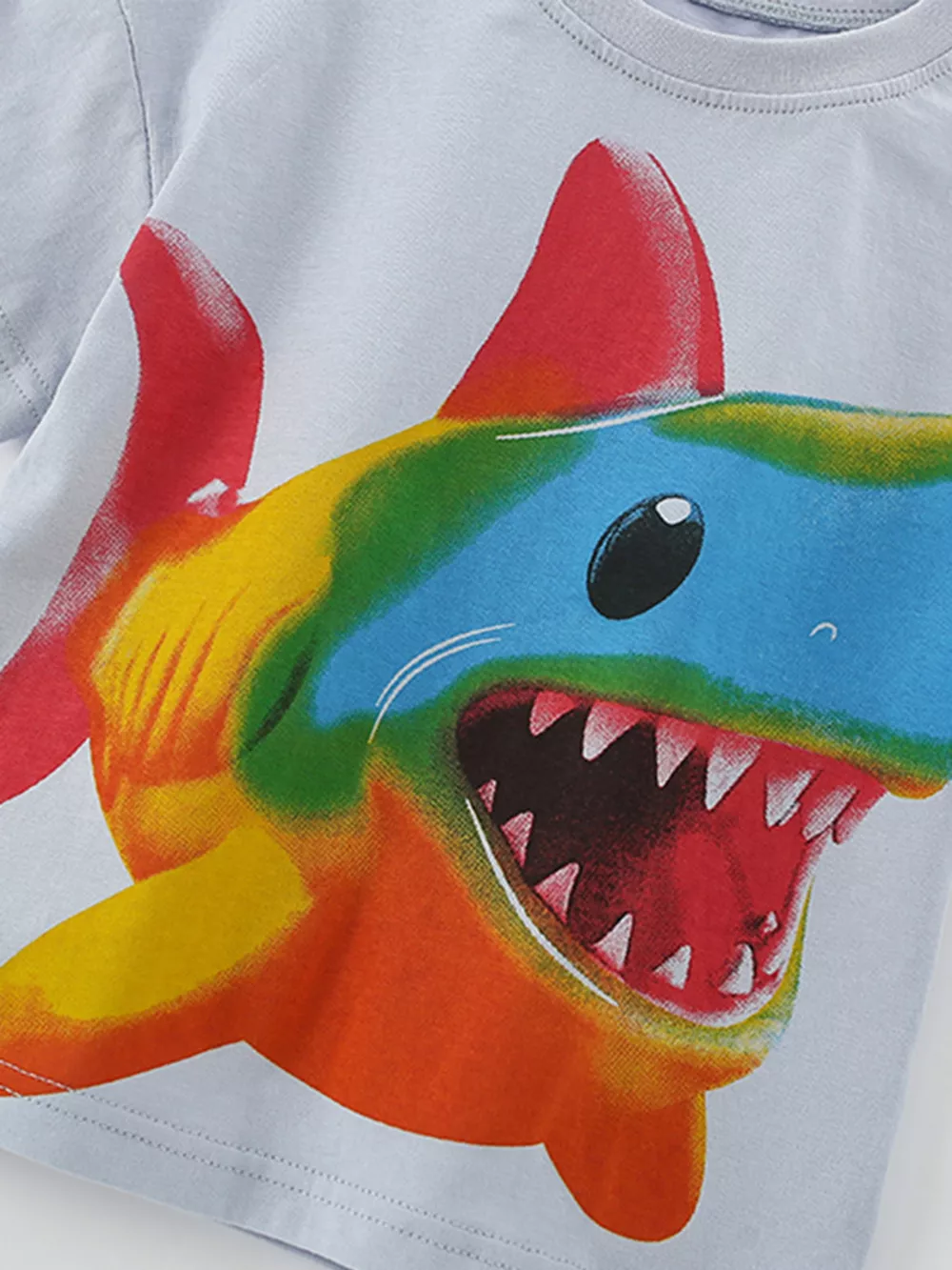 Children's Rainbow Shark Print Tee and Shorts Set, image 5