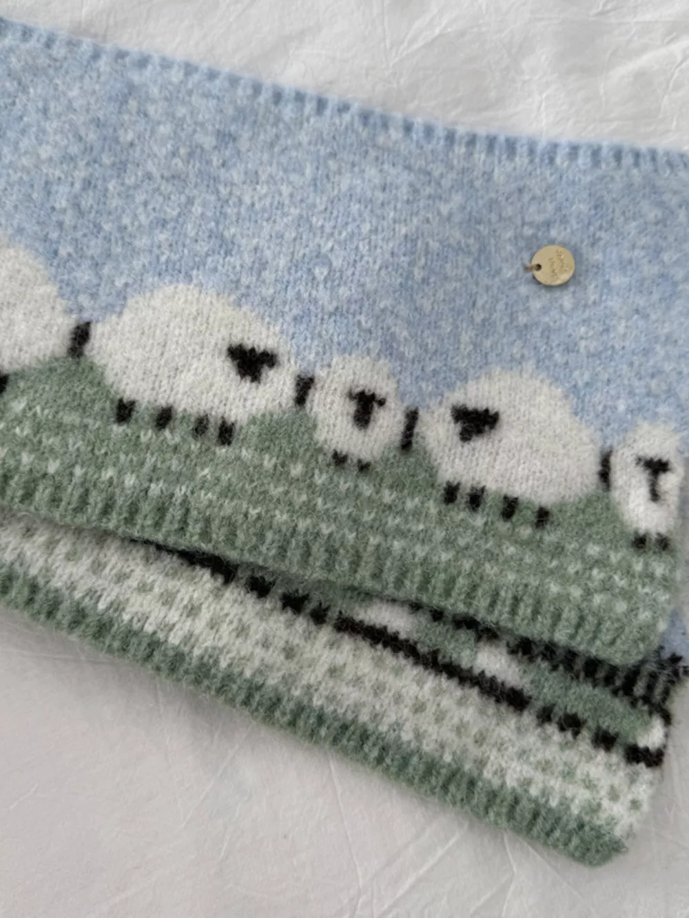 Sheep Pattern Knitted Scarf, image 3
