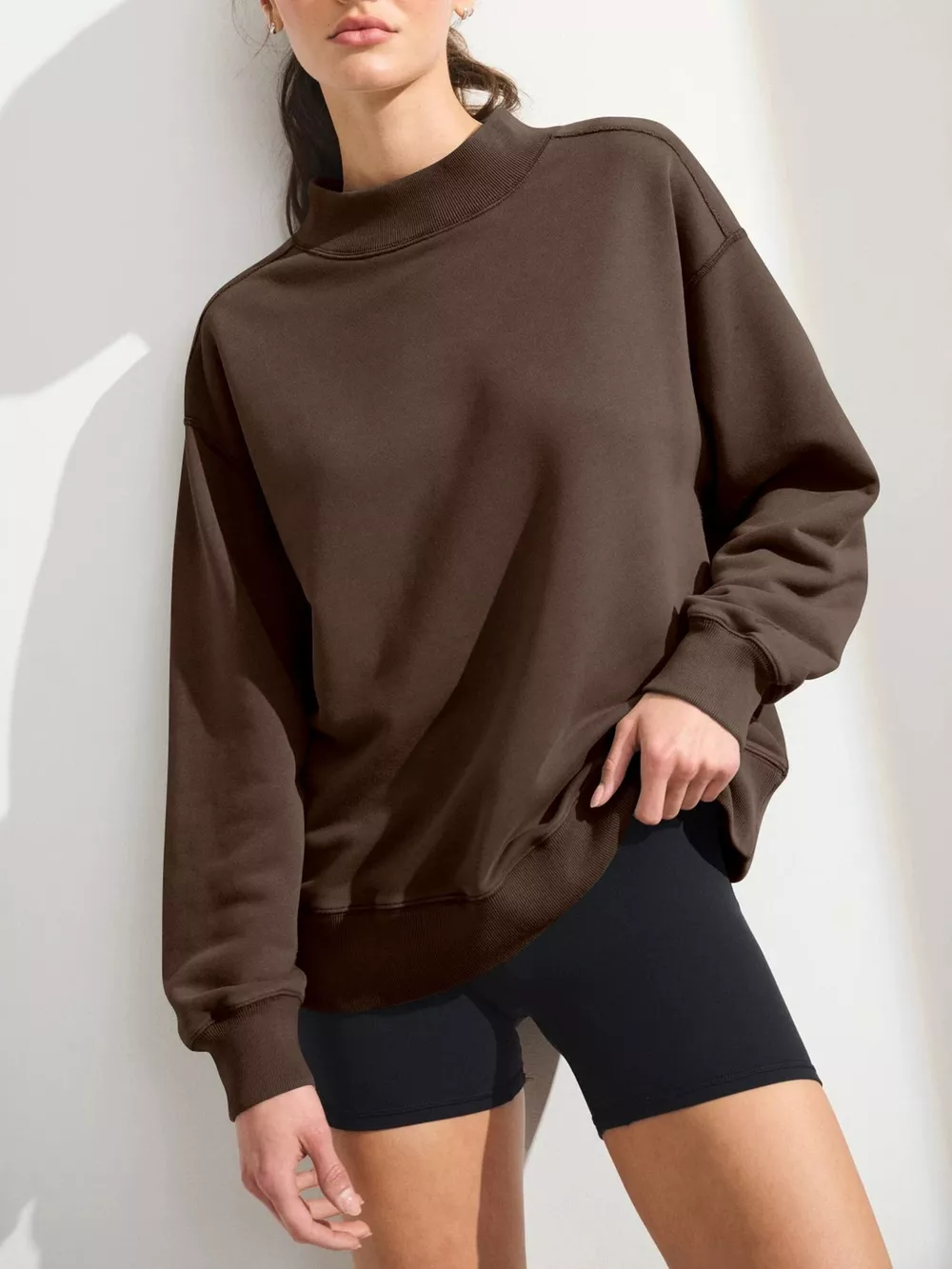 Mock Neck Oversized Sweatshirt