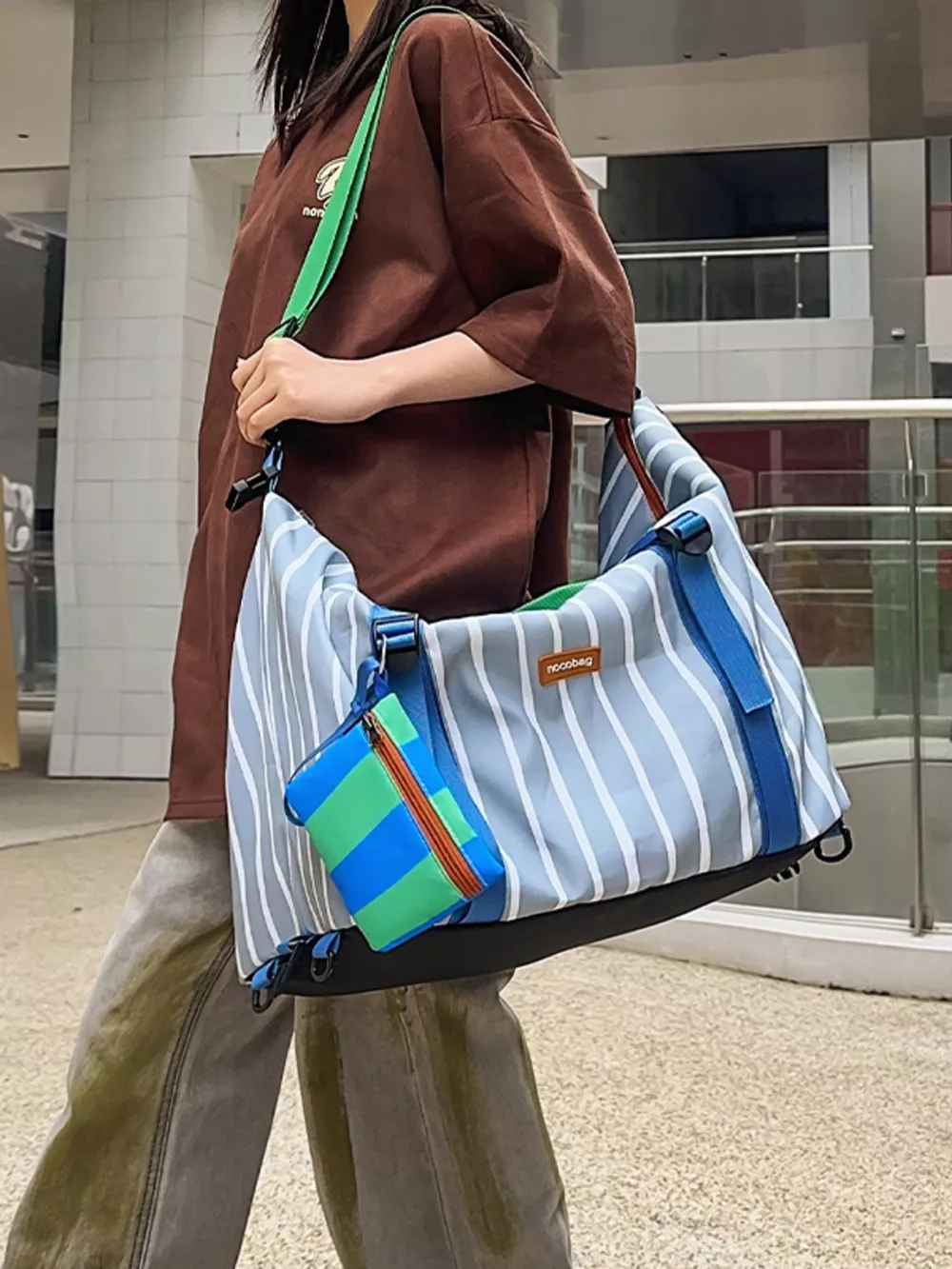 Striped Lightweight Travel Bag, image 3