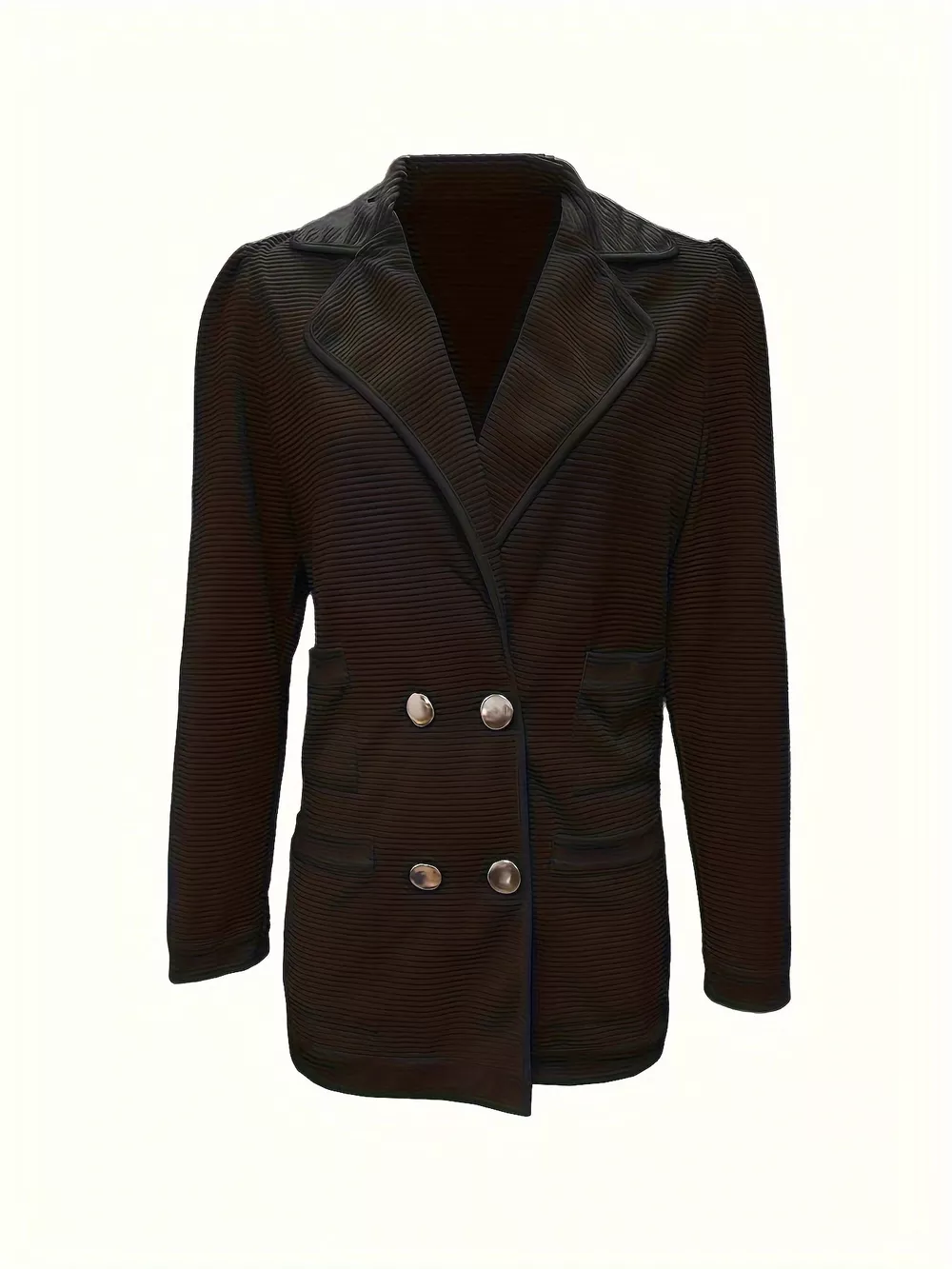 Texture Knit Double-Breasted Blazer, image 16