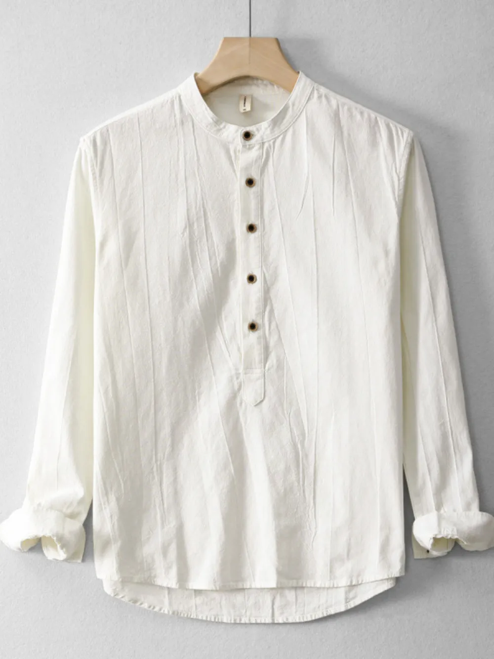 Men's Plus Size Button Front Long Sleeve Blouse, image 2