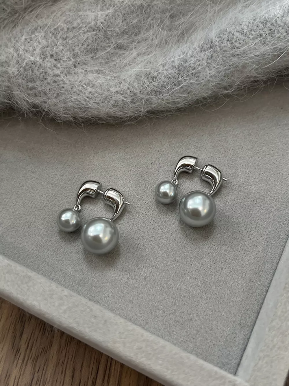 Pearl Alloy Drop Earrings, image 4