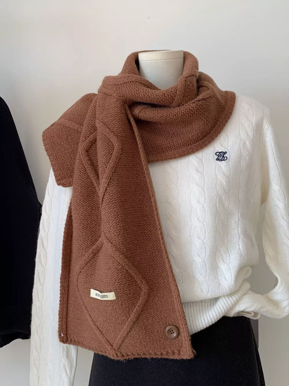 Solid Color Knitted Winter Scarf, image 9
