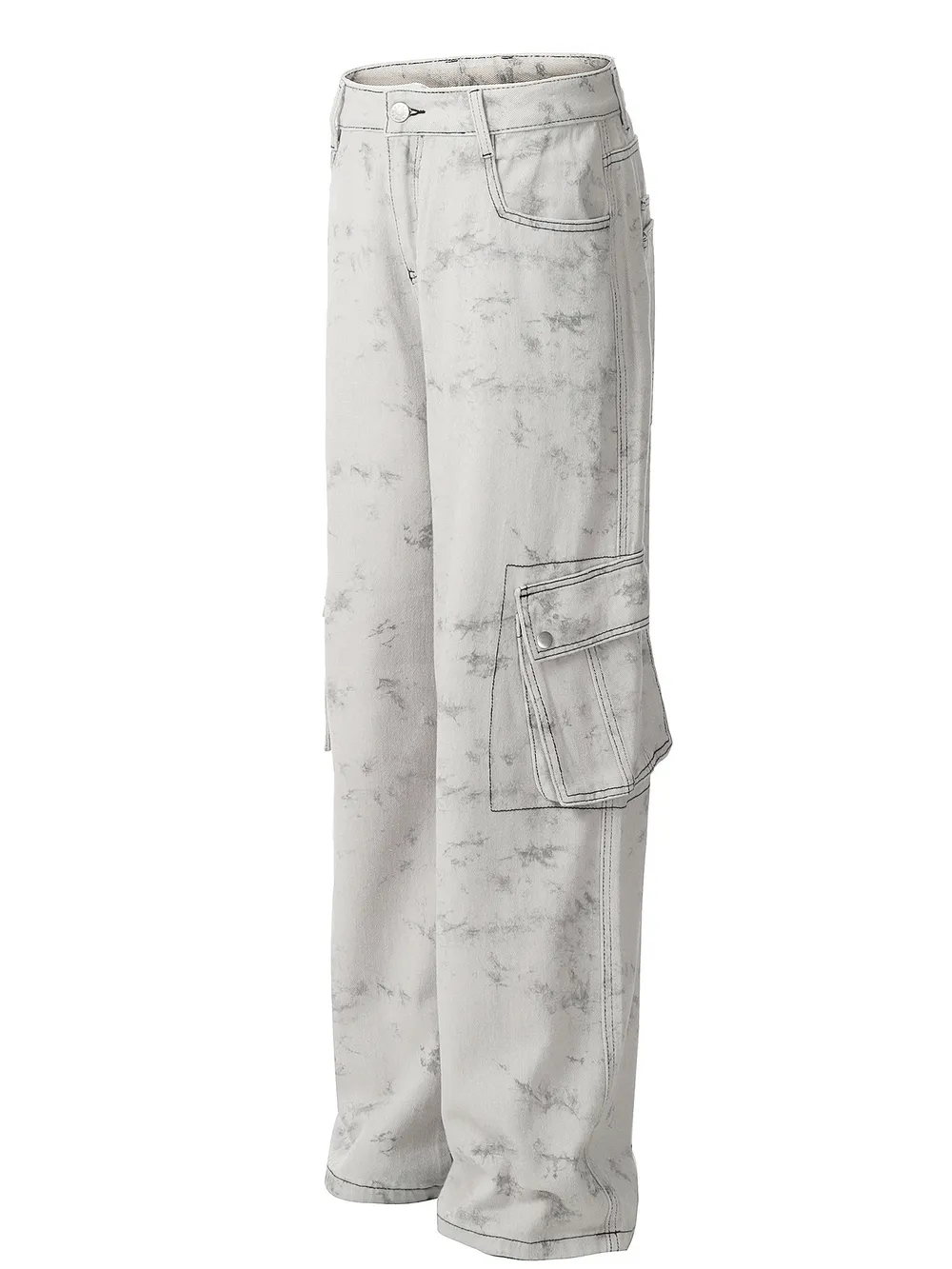 Men's Contrast Stitching Loose Fit Pants, image 3