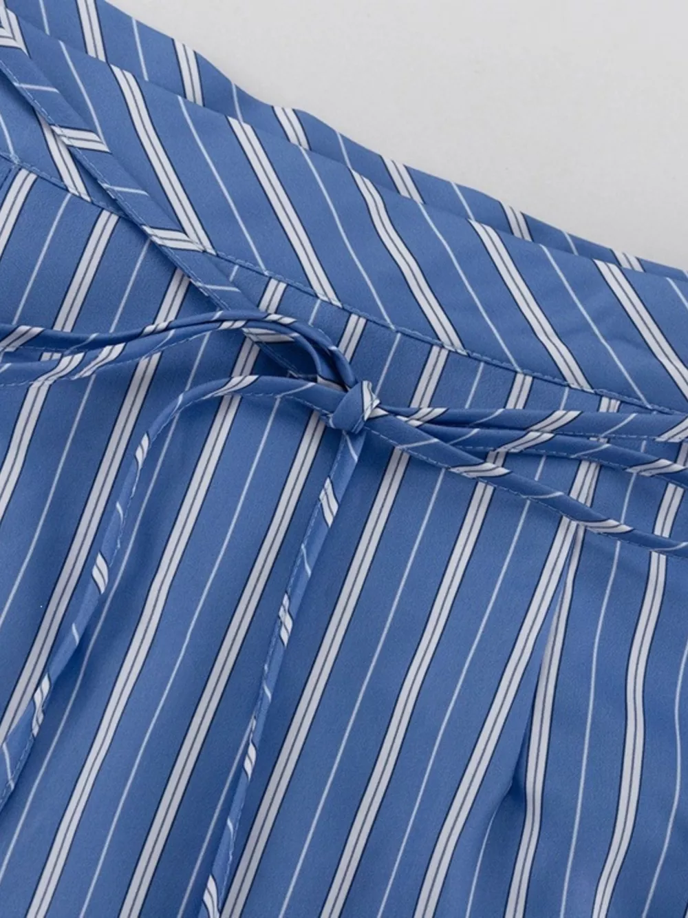 Striped Shirt and Asymmetrical Mini Skirt Set, image 9