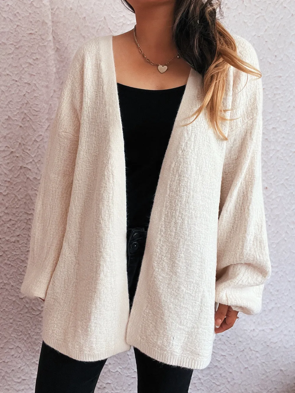 Open Front Long Sleeve Cardigan