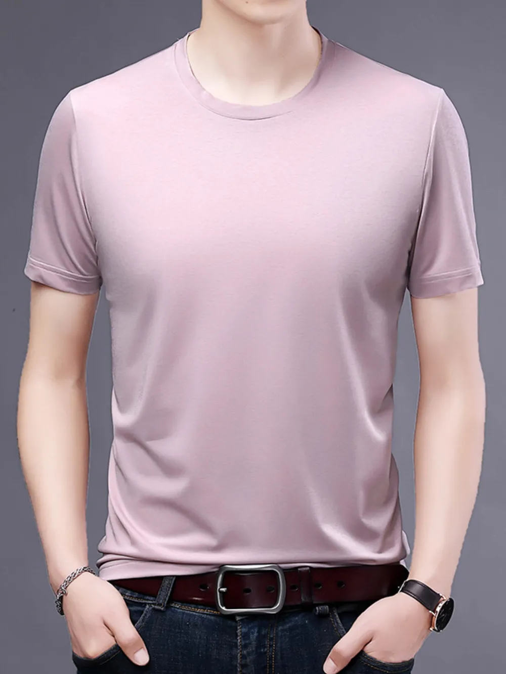 Men's Plus Size Classic Crew Neck Basic T-Shirt, image 6