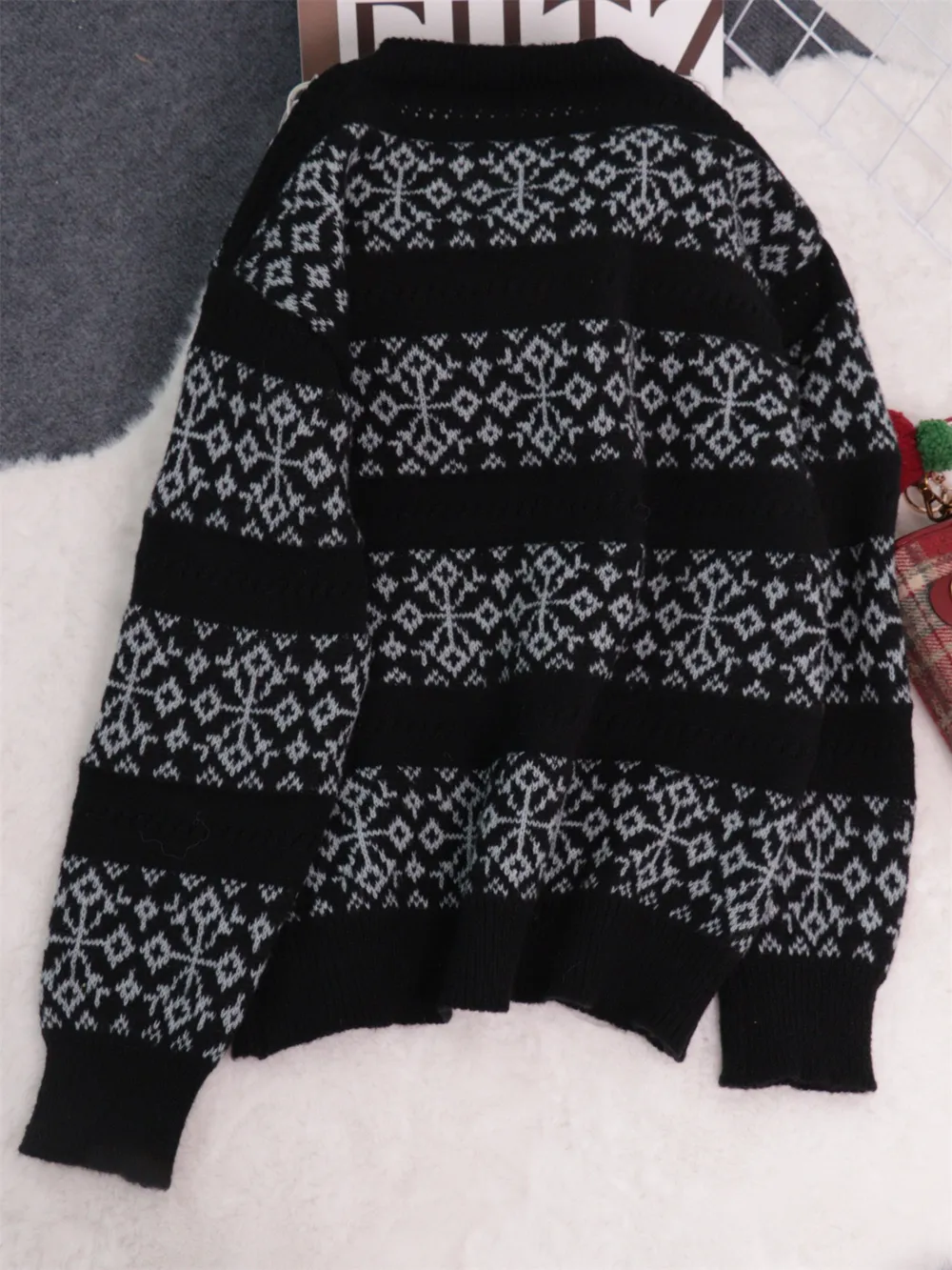 Contrast Ribbed hem Long Sleeve Sweater, image 15
