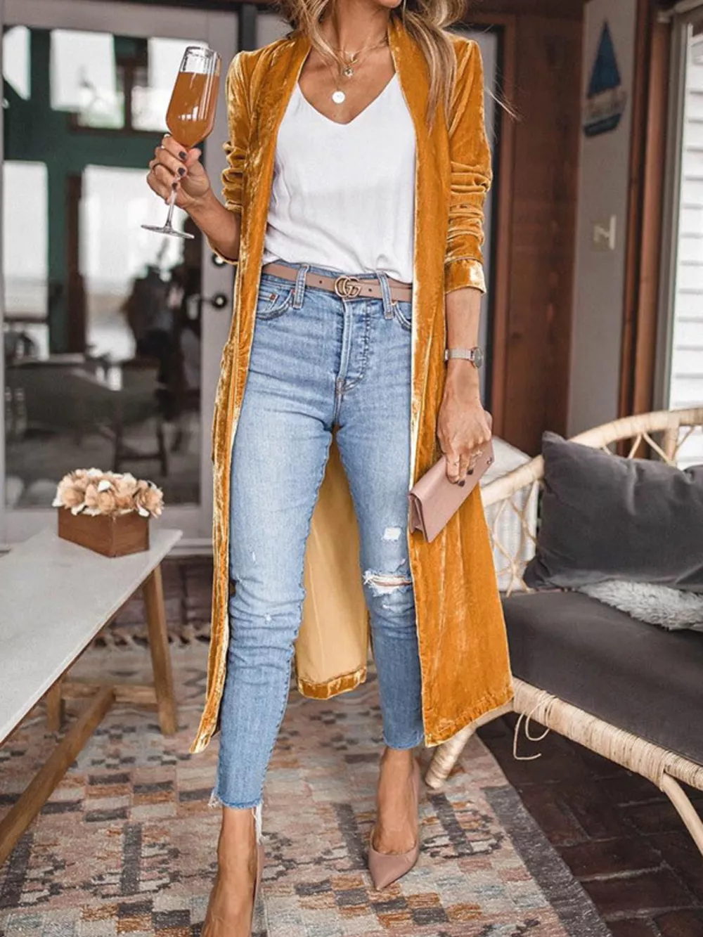 Open Front Long Sleeve Longline Cardigan, image 22