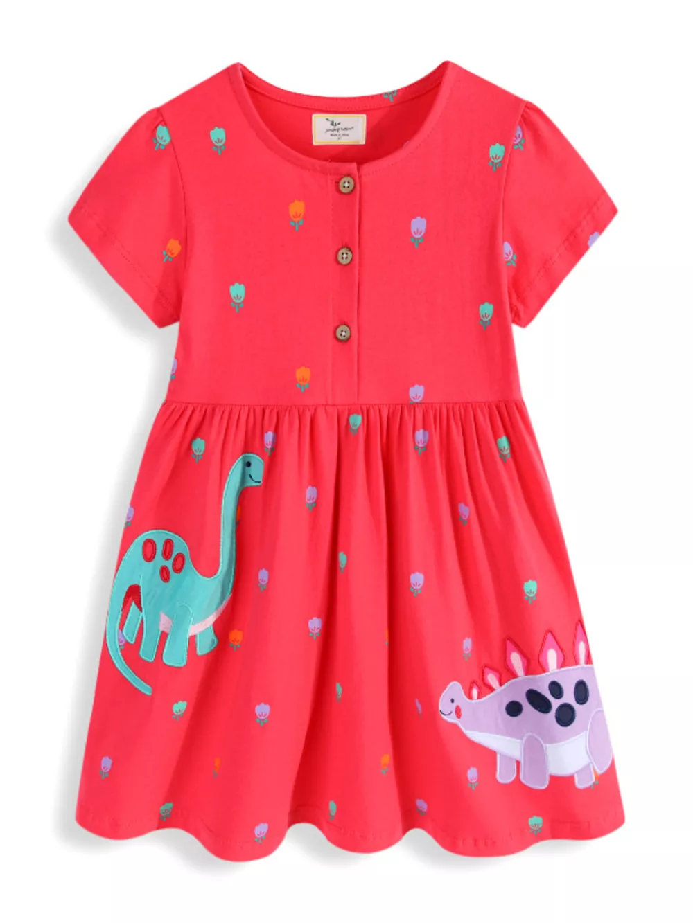 Children's Dinosaur Button-Front Dress, image 5