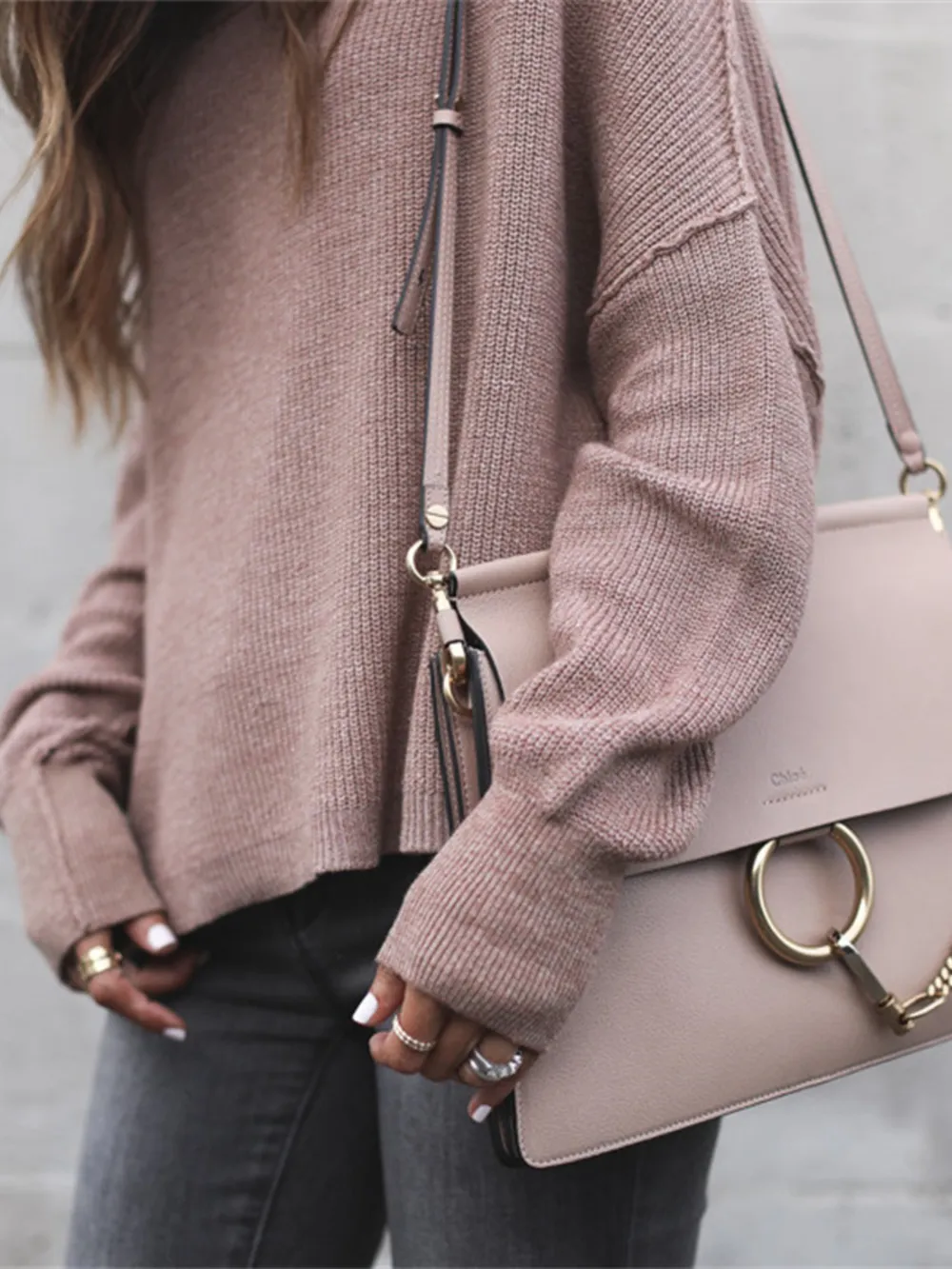 Ribbed Relaxed Fit Long Sleeve Sweater, image 2