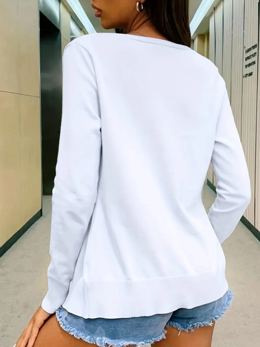 Button-Up Long Sleeve Cardigan, image 9