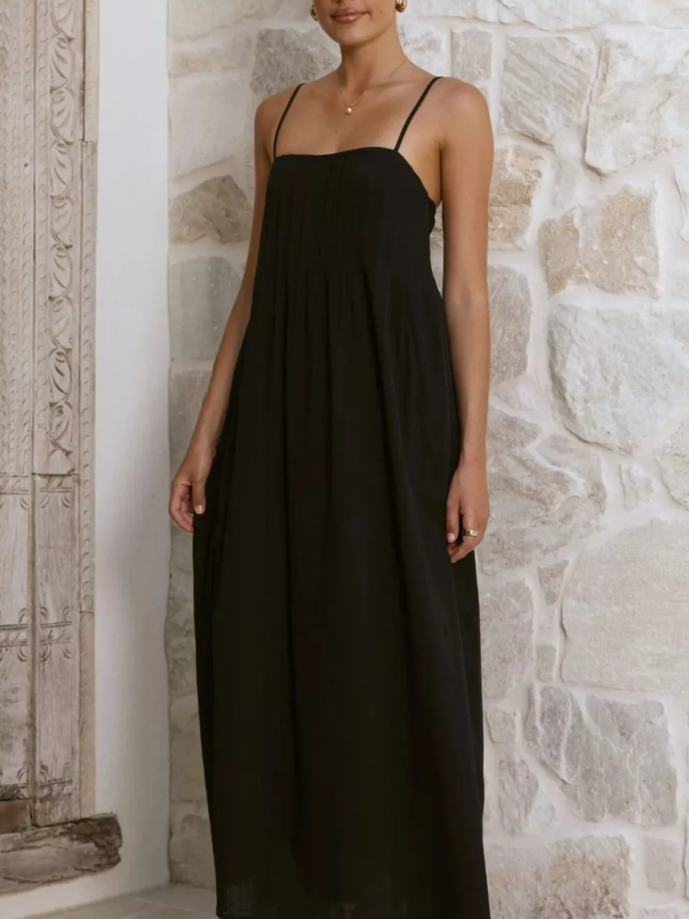 Pleated Bodice Midi Cami Dress, image 17