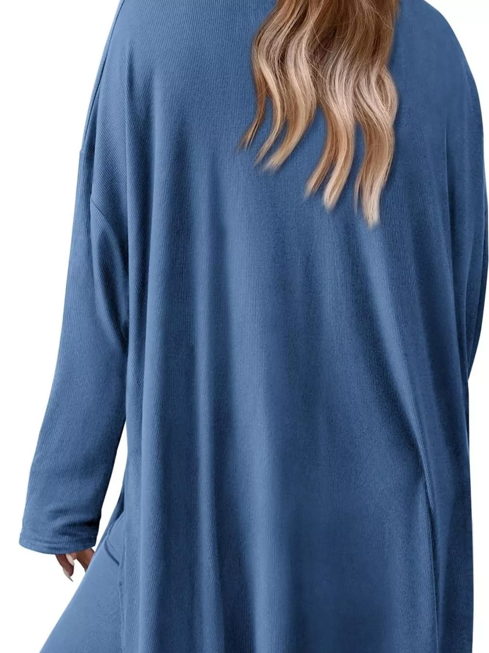 Casual Loose Long Sleeve Top and Wide Leg Pants Set, image 3