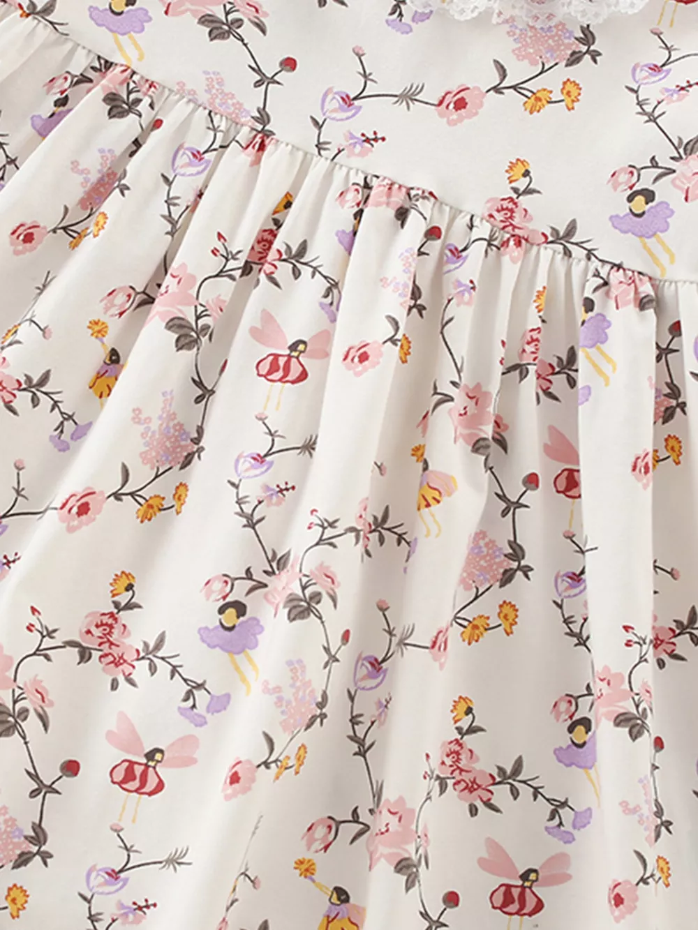 Children's Floral Print Ruffle Collar Dress, image 4